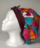 Authentic Ankara Print Fabric Hair Bonnet Satin Lined Sleep Cap Night Sleep Hat - Beauty Fleet