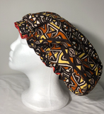 Authentic Ankara Print Fabric Hair Bonnet Satin Lined Sleep Cap Night Sleep Hat - Beauty Fleet
