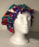 Authentic Ankara Print Fabric Hair Bonnet Satin Lined Sleep Cap Night Sleep Hat - Beauty Fleet