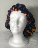 Authentic Ankara Print Fabric Hair Bonnet Satin Lined Sleep Cap Night Sleep Hat - Beauty Fleet