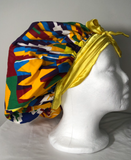 Authentic Ankara Print Fabric Hair Bonnet Satin Lined Sleep Cap Night Sleep Hat - Beauty Fleet