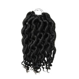 6 pack 12 inches Faux Locs crochet hair with Curly Ends 12 roots/pack Synthetic Hair Crochet Braids Goddess Fauxs Locs Color: 1b - Beauty Fleet