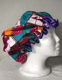 Authentic Ankara Print Fabric Hair Bonnet Satin Lined Sleep Cap Night Sleep Hat - Beauty Fleet