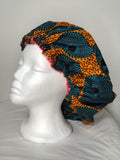 Authentic Ankara Print Fabric Hair Bonnet Satin Lined Sleep Cap Night Sleep Hat - Beauty Fleet