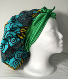 Authentic Ankara Print Fabric Hair Bonnet Satin Lined Sleep Cap Night Sleep Hat - Beauty Fleet