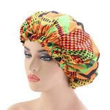 New Extra Large Sleep Cap African Print fabric Ankara hair bonnet Satin Lined sleep cap Night Sleep Hat Ladies kids Turban - Beauty Fleet