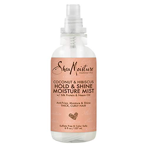 SheaMoisture Hold & Shine Moisture Mist for Thick, Curly Hair Coconut & Hibiscus for Frizz Control 8 oz - Beauty Fleet