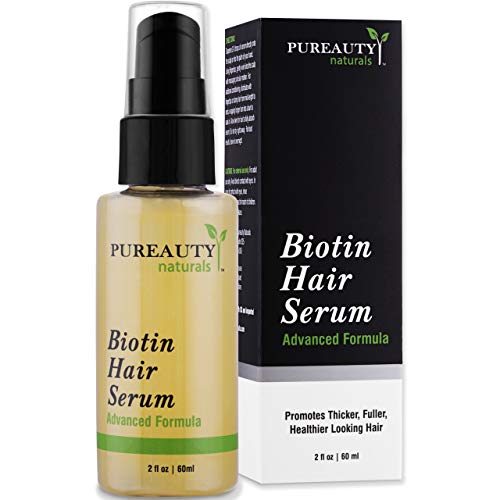 Biotin Hair Growth Serum Advanced Topical Formula To Help Grow Healthy, Strong Hair Suitable for Men and Women of All Hair Types Hair Loss Support By Pureauty Naturals - Beauty Fleet