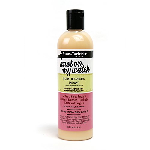 Aunt Jackie's Knot On My Watch, Instant Leave-in Detangling Therapy, Great for Hard to Manage Hair, Enriched with Shea Butter and Olive Oil, 12 Ounce Bottle - Beauty Fleet