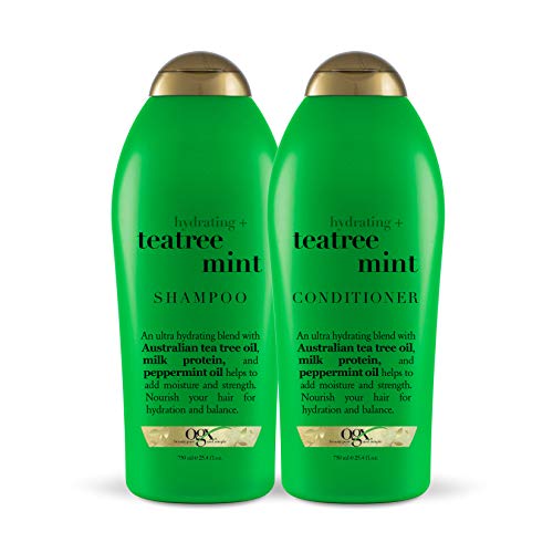 OGX Hydrating + Tea Tree Mint Shampoo & Conditioner, 25.4 Ounce (Set of 2) - Beauty Fleet