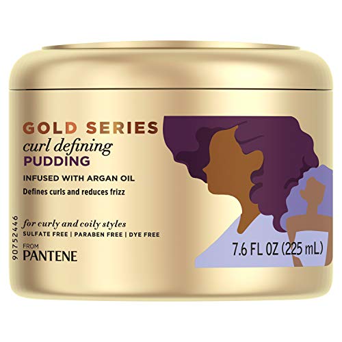 Pantene, Hair Cream Treatment, Sulfate Free Curl Defining Pudding, Pro-V Gold Series, for Natural and Curly Textured Hair, 7.6 fl oz - Beauty Fleet