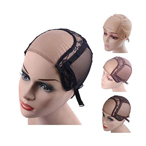 4X4 U Part Swiss Lace Wig Cap for Making Wigs with Adjustable Straps on the Back Glueless Hairnets(Black L) - Beauty Fleet