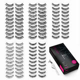 Eliace 50 Pairs Styles Lashes Handmade False Eyelashes Set Professional Eyelashes Pack,10 Pairs Eyes Lashes Each Style,Very Natural Soft and Comfortable,With Free Eyelash Tweezers - Beauty Fleet