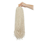 6 packs 20 inch Goddess Synthetic Crochet Faux Locs Straight Curly Ends 613 - Beauty Fleet