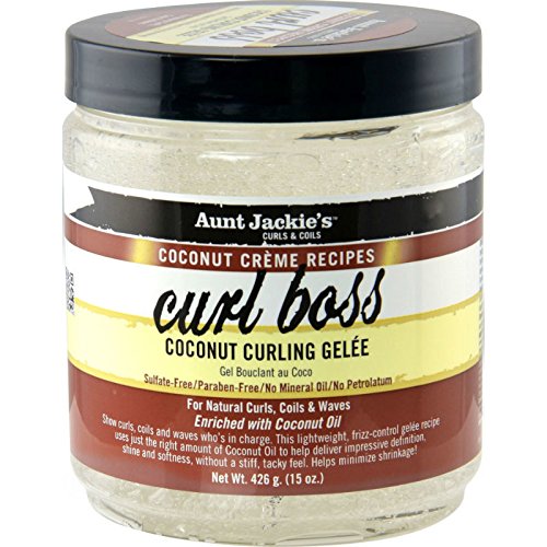 Aunt Jackie's Coconut Crème Recipes Curl Boss, Curling Gel, Curls without Weighing Hair Down, 15 Ounce Jar - Beauty Fleet