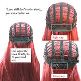 Ombre Color Cosplay Wigs Wine Red Long Straight Wig Hair 100% Kanekalon Synthetic Heat Resistant Straight Wig for Women - Beauty Fleet