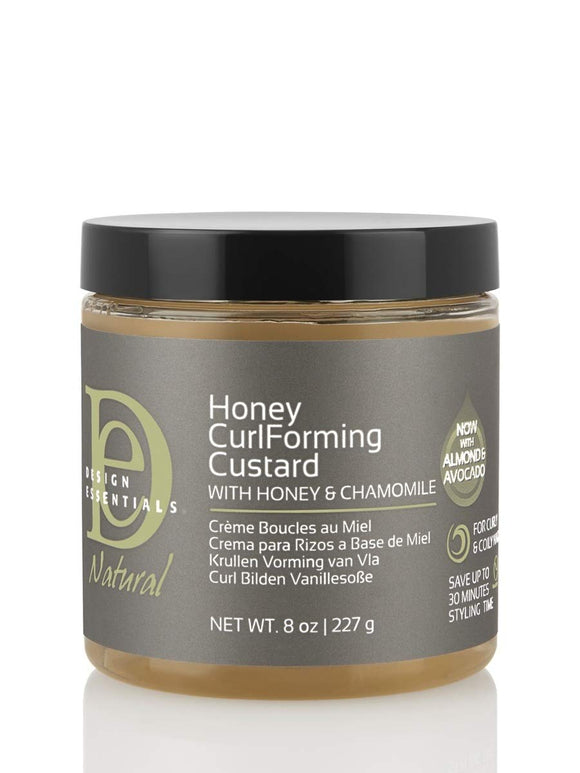 Design Essentials Natural Honey Curl Forming Custard infused with Almond, Avocado, Honey & Chamomile for Intense Shine, Medium Hold and Definition-8oz. - Beauty Fleet