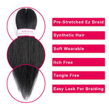 Pre Stretched Synthetic Jumbo Braiding Hair 8 Packs Yaki Texture Itch Free Hot Water Setting Low Tempreture Kanekalon (20"8Pcs, 1B natural) - Beauty Fleet