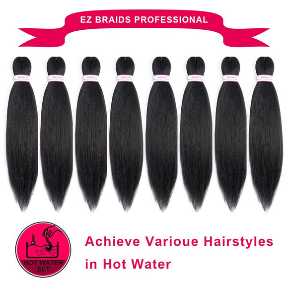 Pre Stretched Synthetic Jumbo Braiding Hair 8 Packs Yaki Texture Itch Free Hot Water Setting Low Tempreture Kanekalon (20