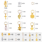 WXJ13 120 Pieces Hair Jewelry Rings Aluminum Hair Accessories Hair Rings and Cuffs Decorations Pendants with 100m Metallic Cord - Beauty Fleet