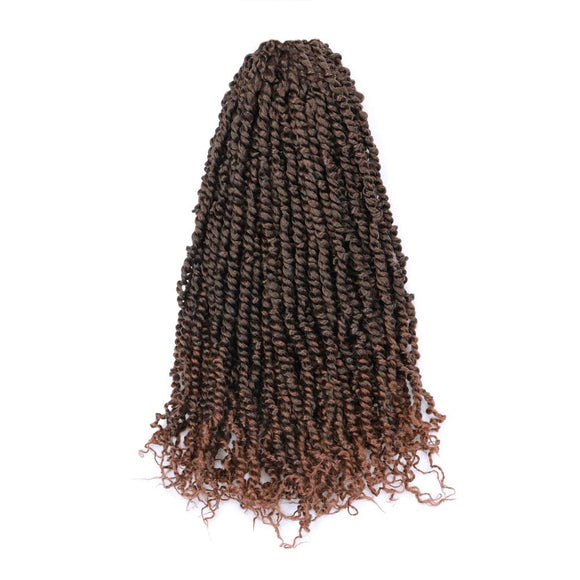 Passion Twist Hair Ombre Brown 8 Packs(12 strands/pack) Pre-Twisted Pre-Looped Crochet Braids (20 inch, T1B/30) - Beauty Fleet