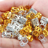 Fani 300 Pieces Dreadlocks Beads Mixed Golden Silver Aluminum Dread Locks Metal Cuffs Hair Decoration Braiding Hair Jewelry(Silver and Golden) - Beauty Fleet