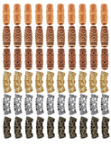 60 Pcs Imitation Wood Beads Metal Hollow Out Tube Beads Hair Braiding Jewelry for Hair Braiding Decoration DIY Accessory Barrel Beads Loose Beads - Beauty Fleet