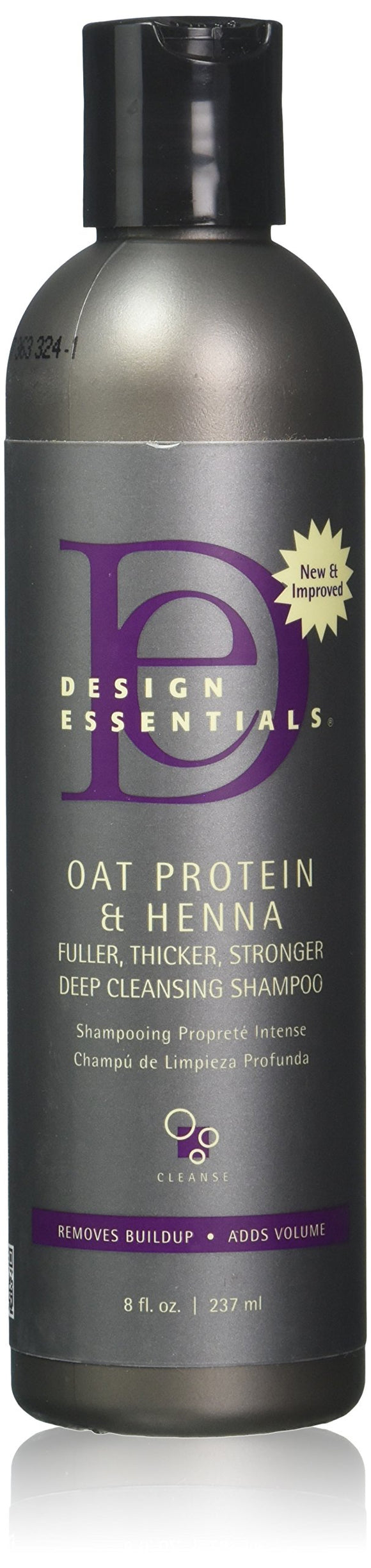 Design Essentials Oat Protein & Henna Deep Cleansing Shampoo For Fuller, Thicker, Stronger, Longer Hair - 8 Oz - Beauty Fleet