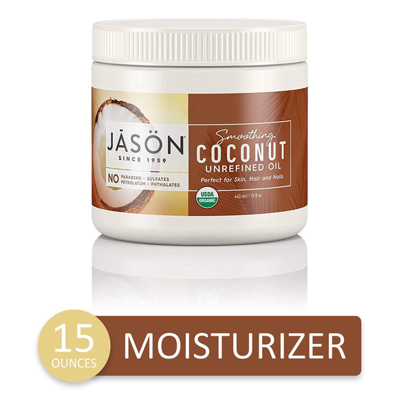 JASON Smoothing Coconut Unrefined Oil (Certified USDA Organic), 15 Ounce Bottle - Beauty Fleet