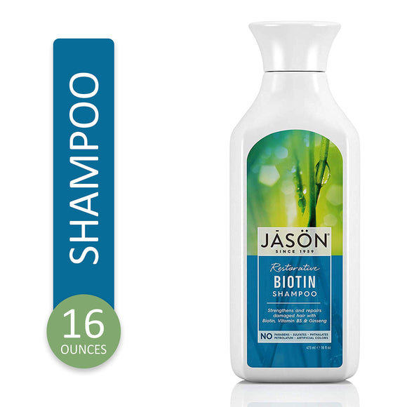 JASON Restorative Biotin Shampoo, 16 Ounce Bottle - Beauty Fleet