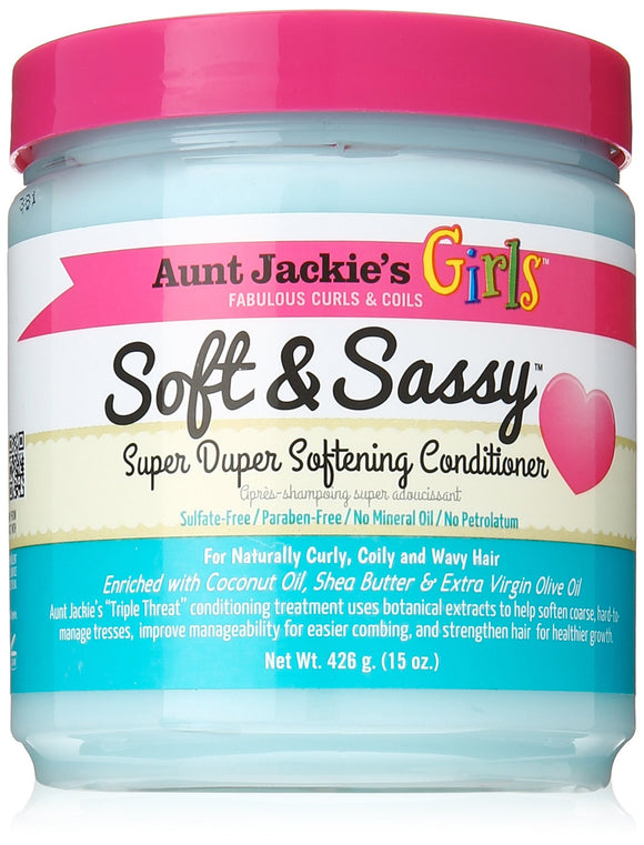 Aunt Jackie's Girls Soft and Sassy Super Duper Softening Conditioner, 15 oz - Beauty Fleet
