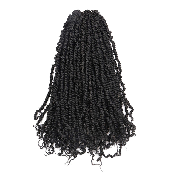 Passion Twist Hair 20 inch 8 packs (12strands/pack) Pre-Twisted Passion Twist Crochet Hair Pre-Looped Crochet Braids Synthetic Braiding Hair Extension (20 Inch, 1B) - Beauty Fleet