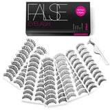 Eliace 50 Pairs Styles Lashes Handmade False Eyelashes Set Professional Eyelashes Pack,10 Pairs Eyes Lashes Each Style,Very Natural Soft and Comfortable,With Free Eyelash Tweezers - Beauty Fleet