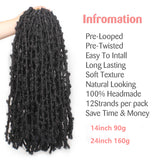 24inch Distressed Locs Crochet Hair Butterfly Faux Locs Crochet Braids (6 Packs) - Beauty Fleet