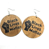 6cm Black Lives Matter Wooden Earrings - Beauty Fleet