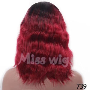 Kinky Curly Wigs Red Synthetic Wig Hair High Temperature Fiber - Beauty Fleet