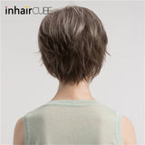 Inhair Cube Short Straight Synthetic Hair Wig 10"with Natural Bangs Pixie Cut with Highlights - Beauty Fleet