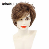 Inhair Cube Short Straight Synthetic Hair Wig 10"with Natural Bangs Pixie Cut with Highlights - Beauty Fleet