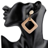 Wood Drop Earrings For Women Statement Bohemia Geometric Earrings Fashion Jewelry - Beauty Fleet