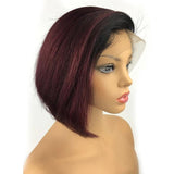 13x6 Lace Front Human Hair Short Bob Wigs Pixie Cut Ombre Color Brazilian Remy Hair - Beauty Fleet