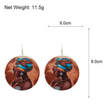 Vintage Painted 18 Style Africa Wooden Drop Earrings For Women Statement Round African Ethnic Fashion Jewelry - Beauty Fleet