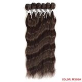 Water Wave Hair Bundles Synthetic Hair Extensions Ombre Blonde Hair Weave Bundles 6Pcs/Pack 20 inch - Beauty Fleet