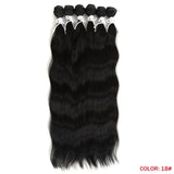 Water Wave Hair Bundles Synthetic Hair Extensions Ombre Blonde Hair Weave Bundles 6Pcs/Pack 20 inch - Beauty Fleet