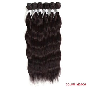 Water Wave Hair Bundles Synthetic Hair Extensions Ombre Blonde Hair Weave Bundles 6Pcs/Pack 20 inch - Beauty Fleet