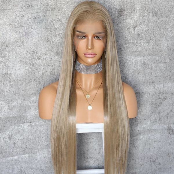 150% Fake Scalp 13*6 Lace Front Straight honey blonde Human Hair Wigs With Baby Hair Pre plucked Brazilian Remy Hair - Beauty Fleet