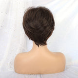 Inhair Cube Short Straight Synthetic Hair Wig 10"with Natural Bangs Pixie Cut with Highlights - Beauty Fleet
