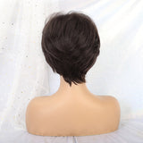 Inhair Cube Short Straight Synthetic Hair Wig 10"with Natural Bangs Pixie Cut with Highlights - Beauty Fleet