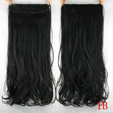 24" Long Straight Women Clip in Hair Extensions Black Brown High Tempreture Synthetic Hair Piece - Beauty Fleet