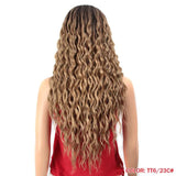 28 inch Hair Synthetic Lace Front Wigs Soft Loose Wave Hair Ombre Brown Pink Heat Resistant Hair - Beauty Fleet