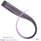 Long Straight color Hair Piece Synthetic Hair Extensions Clip In Highlight Rainbow Hair Streak Pink - Beauty Fleet